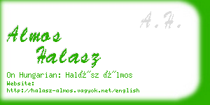 almos halasz business card